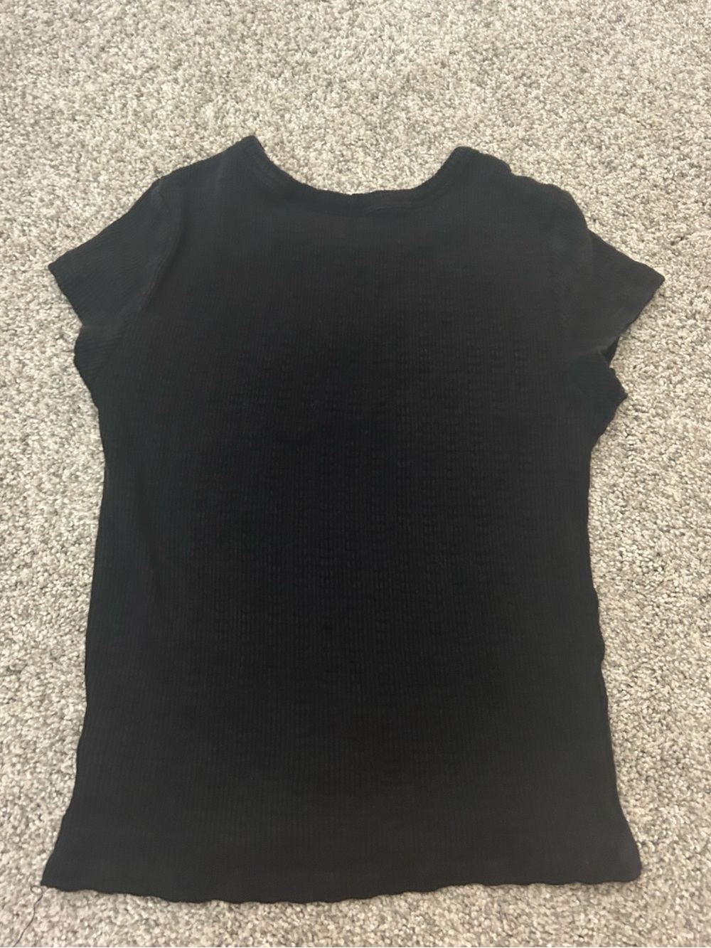 Black Ribbed Short Sleeve Tee - Picture 2 of 2